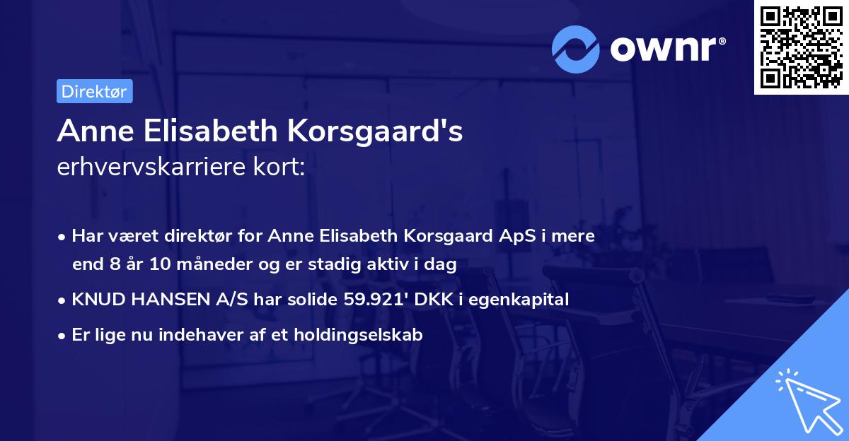 Anne Elisabeth Korsgaard's erhvervskarriere kort