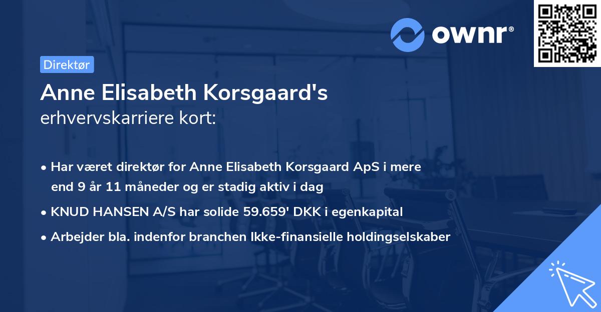 Anne Elisabeth Korsgaard's erhvervskarriere kort