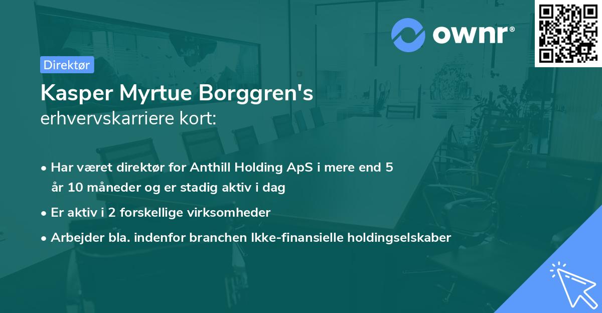 Kasper Myrtue Borggren's erhvervskarriere kort