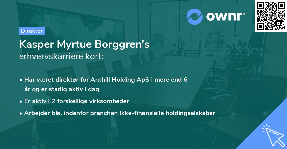 Kasper Myrtue Borggren's erhvervskarriere kort