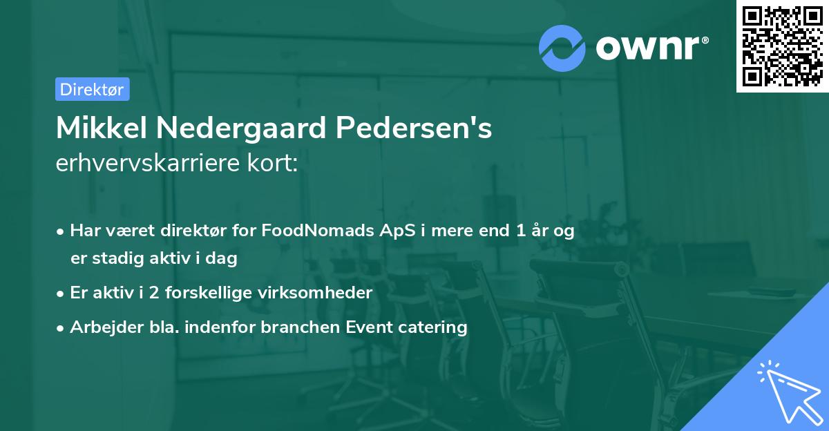 Mikkel Nedergaard Pedersen's erhvervskarriere kort