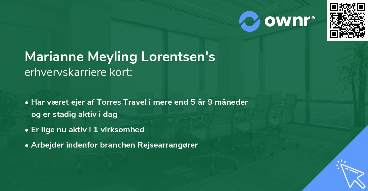 Marianne Meyling Lorentsen's erhvervskarriere kort