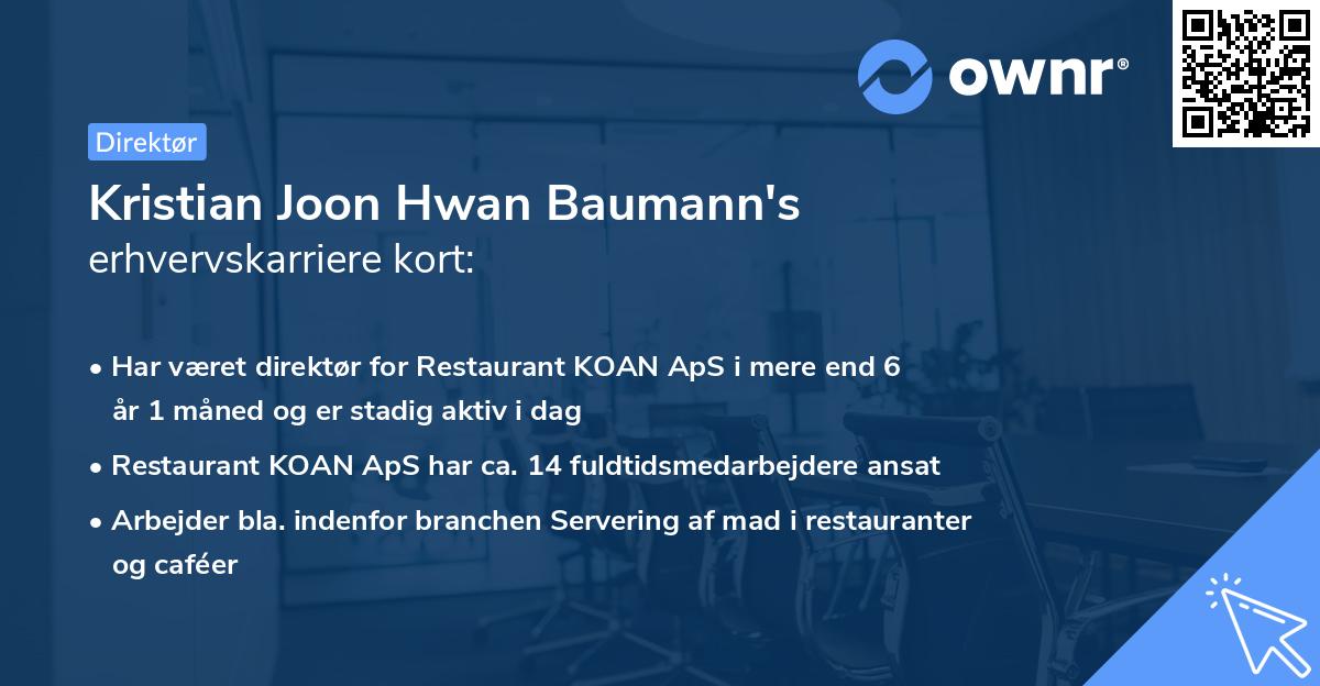 Kristian Joon Hwan Baumann's erhvervskarriere kort