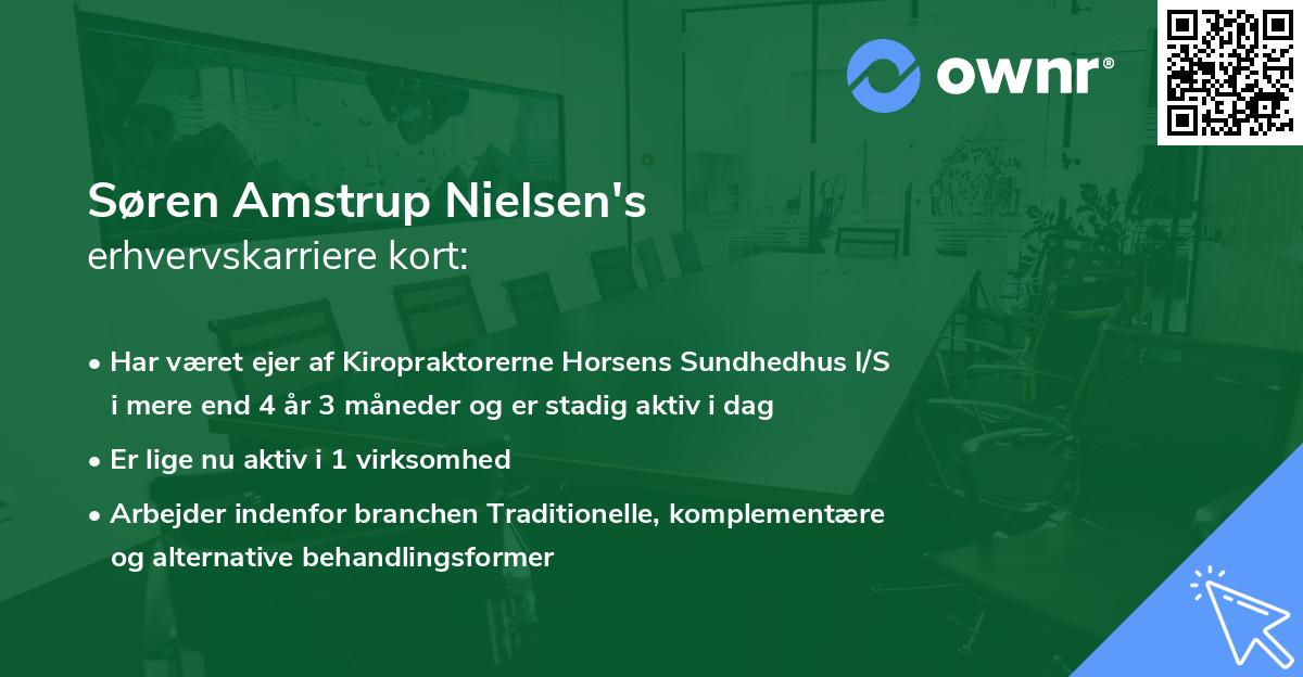 Søren Amstrup Nielsen's erhvervskarriere kort