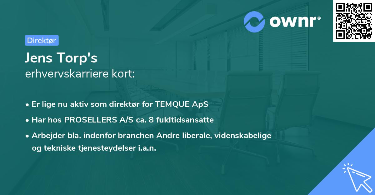 Jens Torp's erhvervskarriere kort