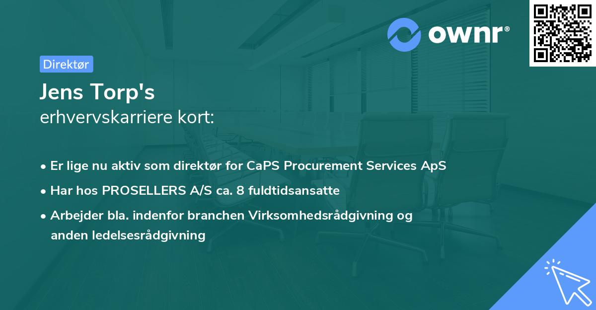 Jens Torp's erhvervskarriere kort