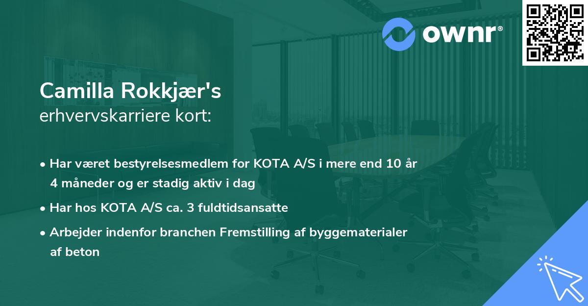Camilla Rokkjær's erhvervskarriere kort