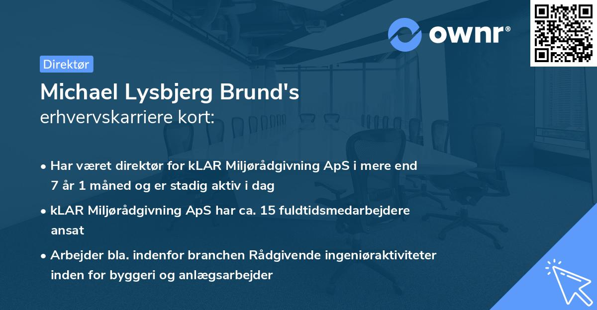 Michael Lysbjerg Brund's erhvervskarriere kort