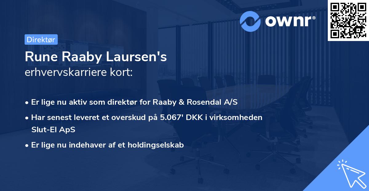 Rune Raaby Laursen's erhvervskarriere kort