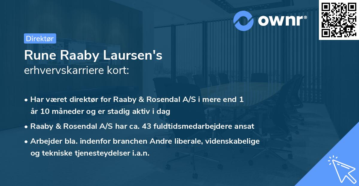 Rune Raaby Laursen's erhvervskarriere kort