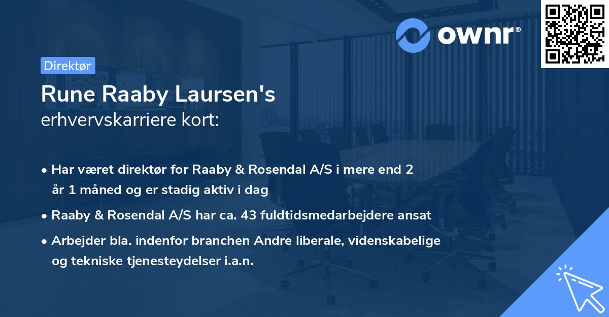 Rune Raaby Laursen's erhvervskarriere kort