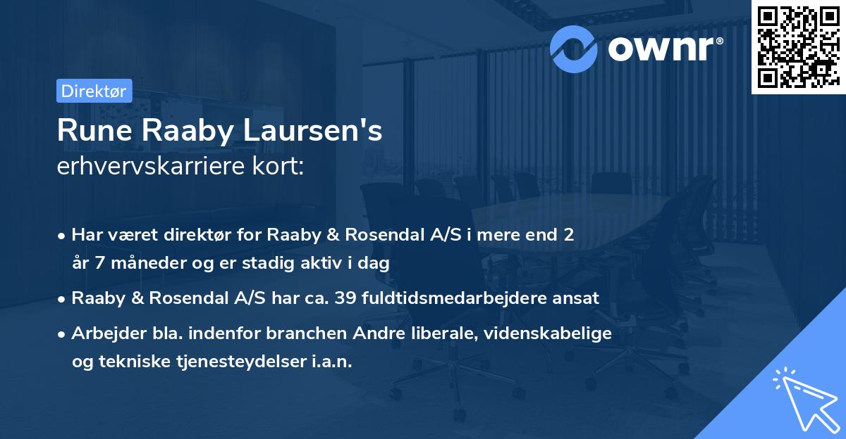 Rune Raaby Laursen's erhvervskarriere kort