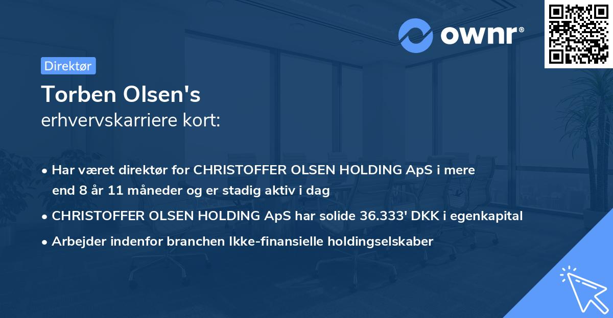 Torben Olsen's erhvervskarriere kort