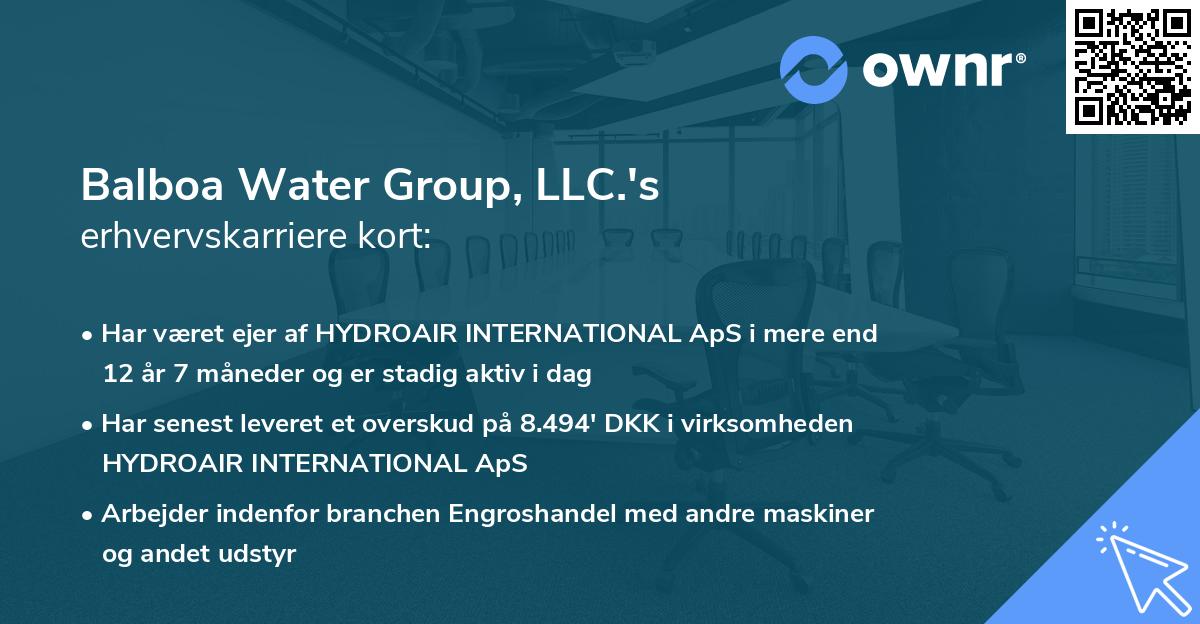 Balboa Water Group, LLC.'s erhvervskarriere kort