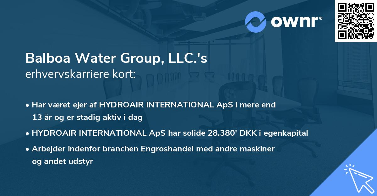Balboa Water Group, LLC.'s erhvervskarriere kort