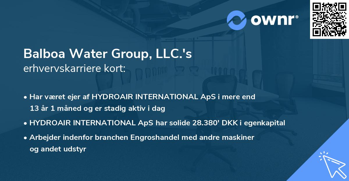Balboa Water Group, LLC.'s erhvervskarriere kort