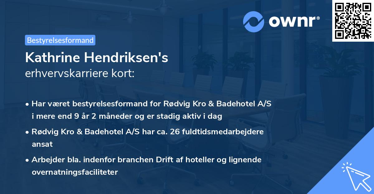 Kathrine Hendriksen's erhvervskarriere kort