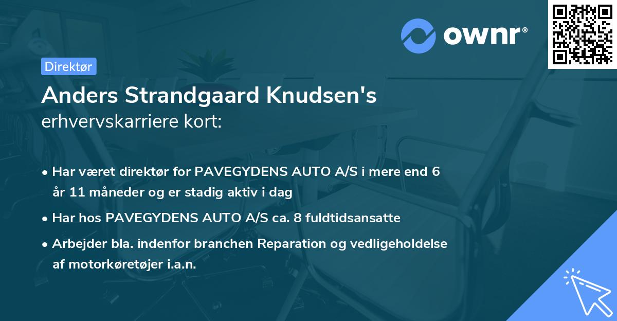 Anders Strandgaard Knudsen's erhvervskarriere kort