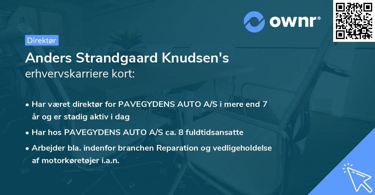 Anders Strandgaard Knudsen's erhvervskarriere kort