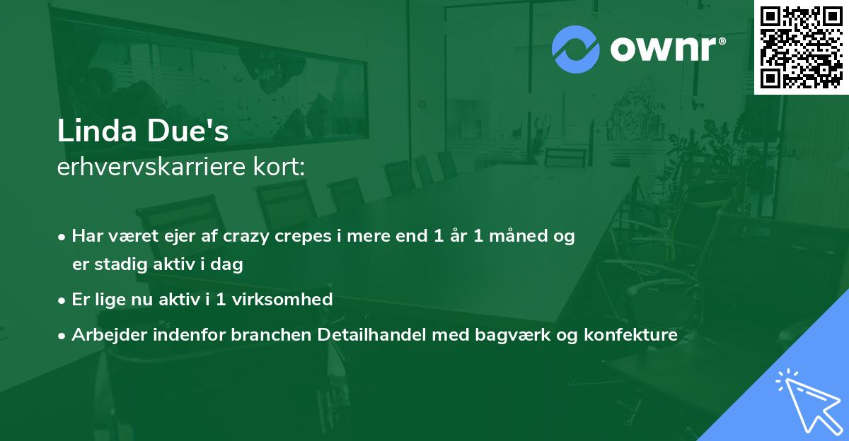 Linda Due's erhvervskarriere kort
