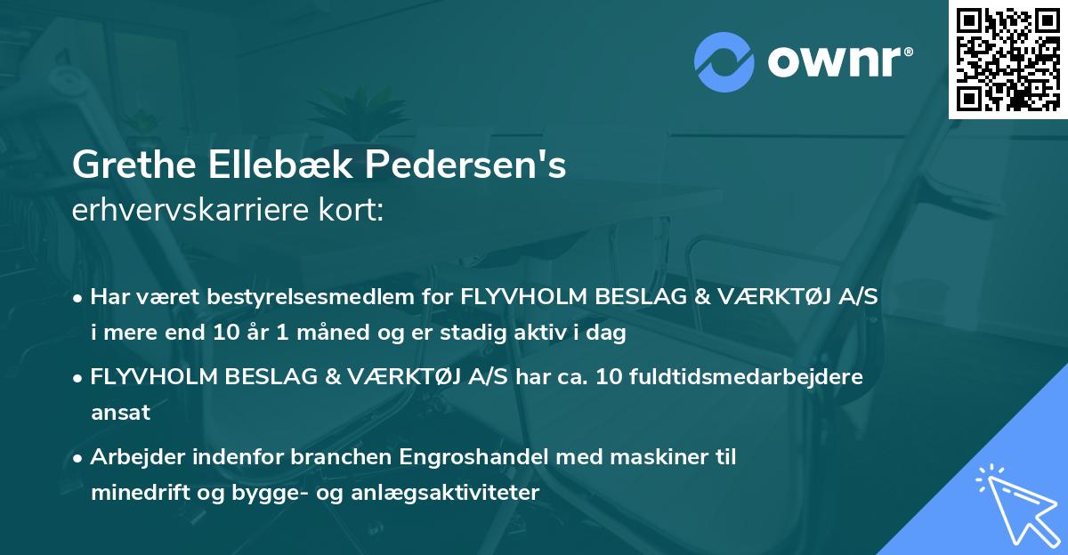 Grethe Ellebæk Pedersen's erhvervskarriere kort