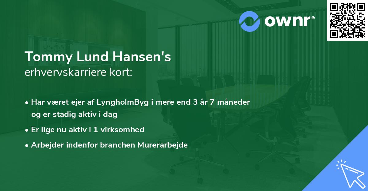 Tommy Lund Hansen's erhvervskarriere kort