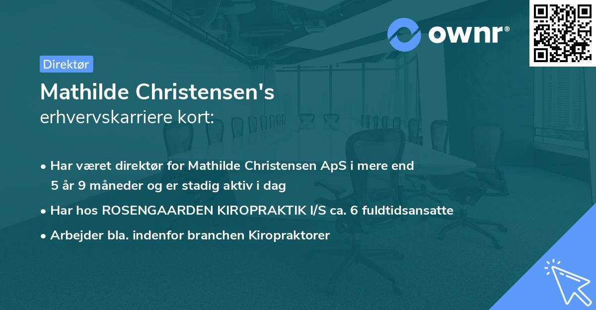 Mathilde Christensen's erhvervskarriere kort