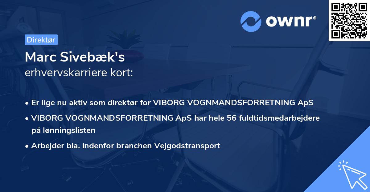 Marc Sivebæk's erhvervskarriere kort