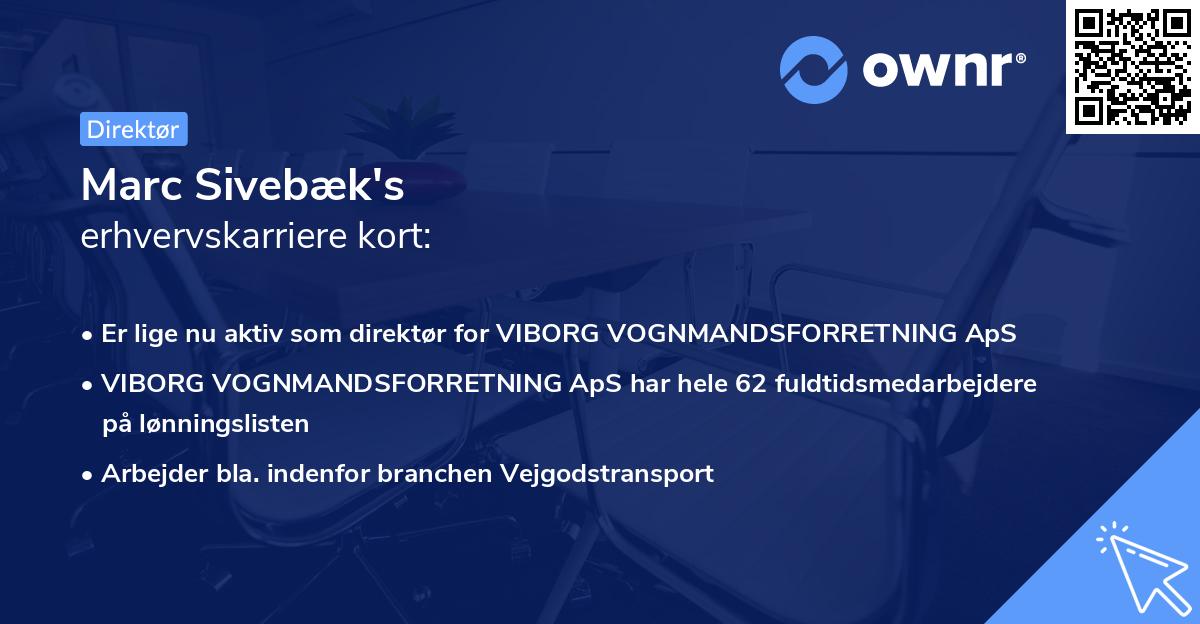 Marc Sivebæk's erhvervskarriere kort