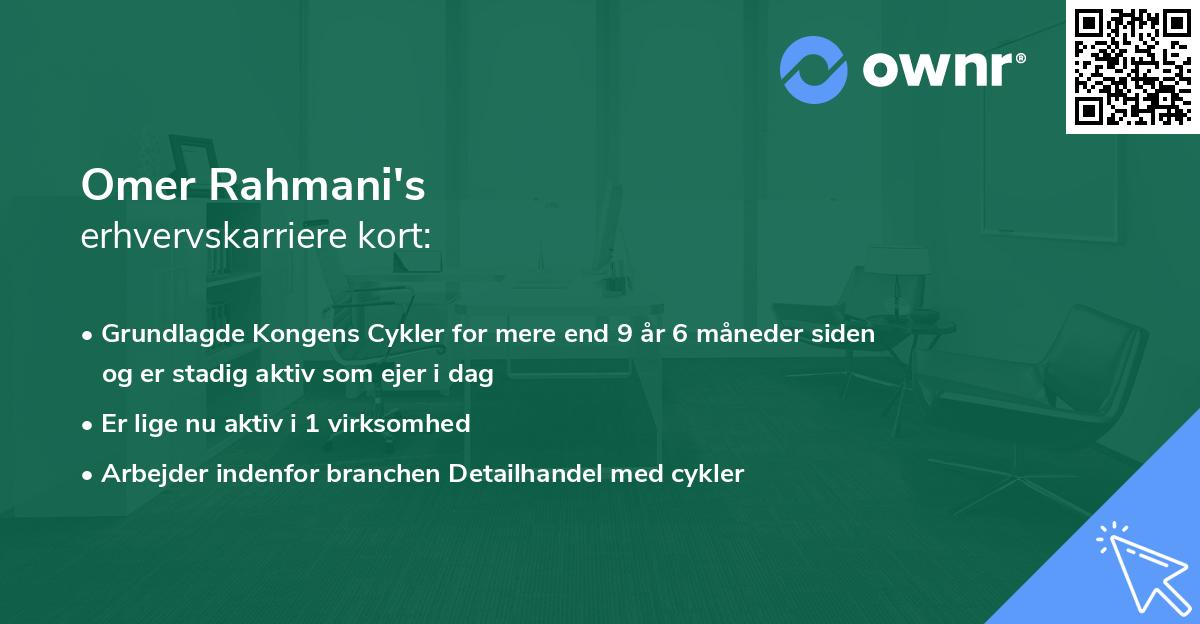 Omer Rahmani's erhvervskarriere kort