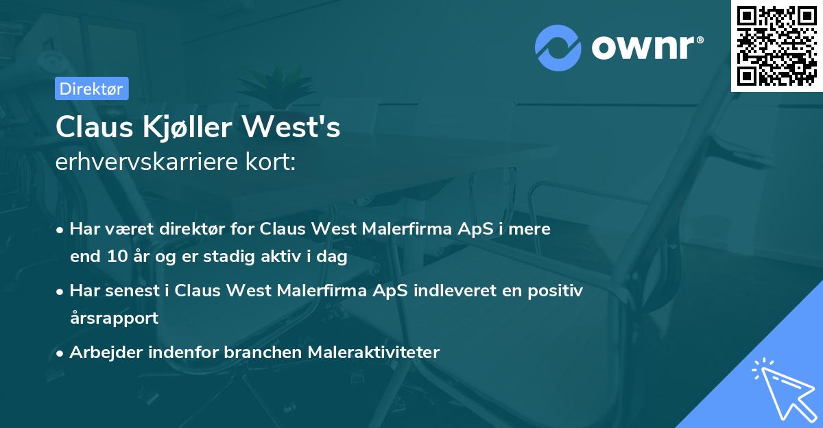 Claus Kjøller West's erhvervskarriere kort