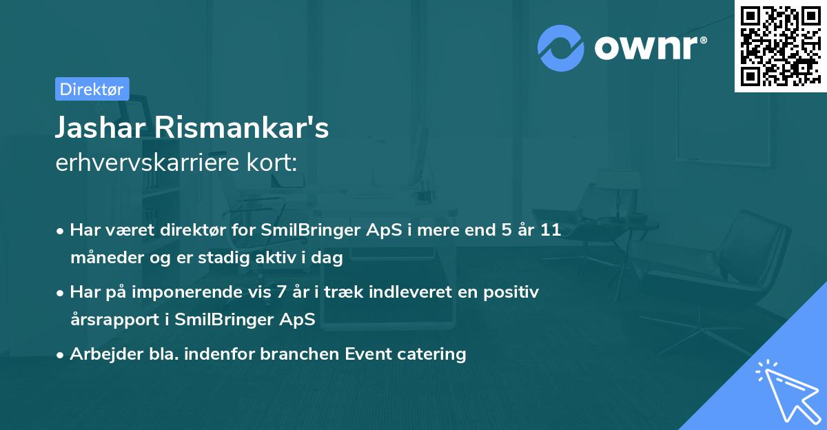 Jashar Rismankar's erhvervskarriere kort