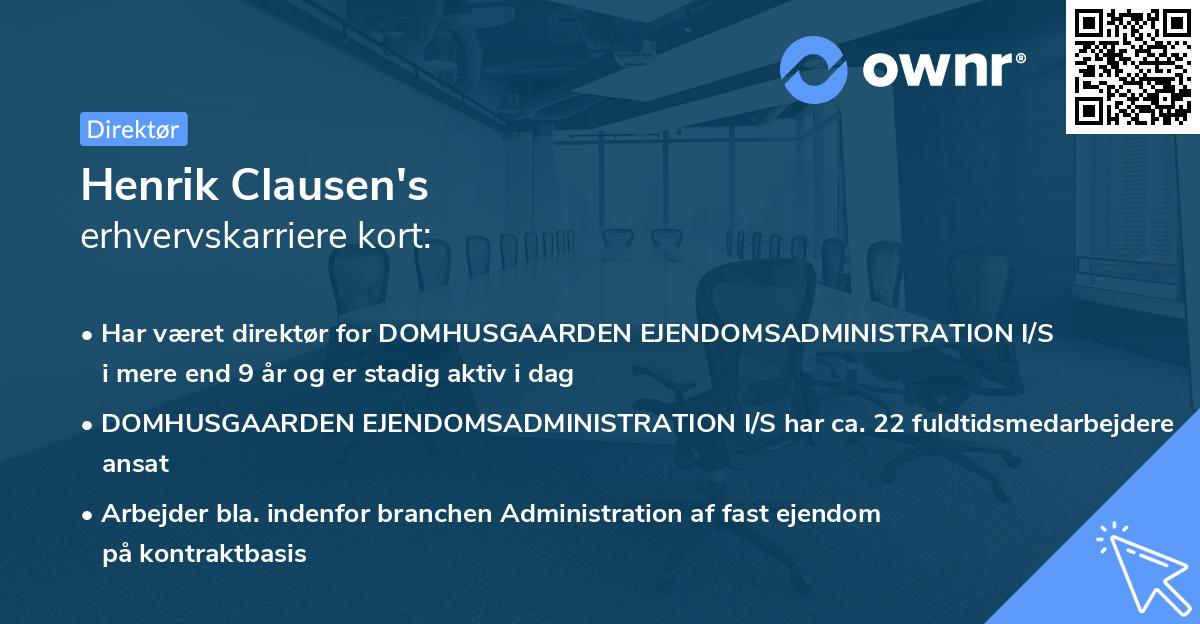 Henrik Clausen's erhvervskarriere kort