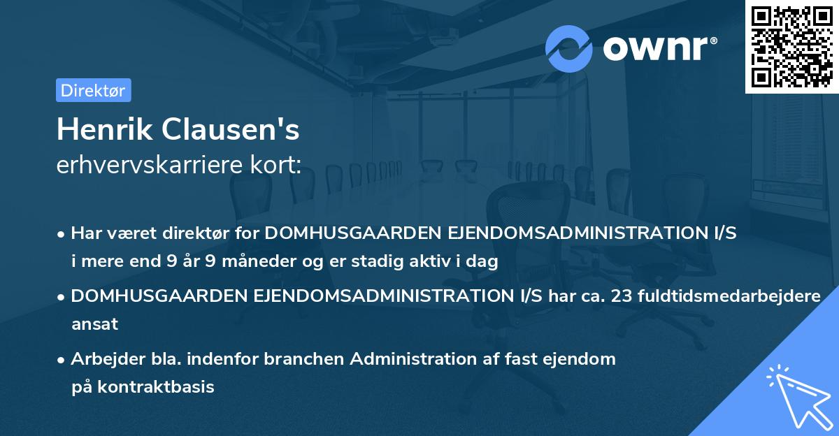 Henrik Clausen's erhvervskarriere kort