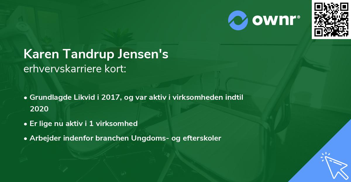 Karen Tandrup Jensen's erhvervskarriere kort