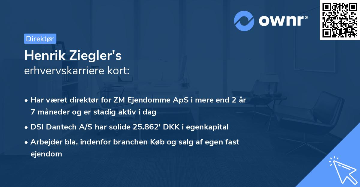 Henrik Ziegler's erhvervskarriere kort