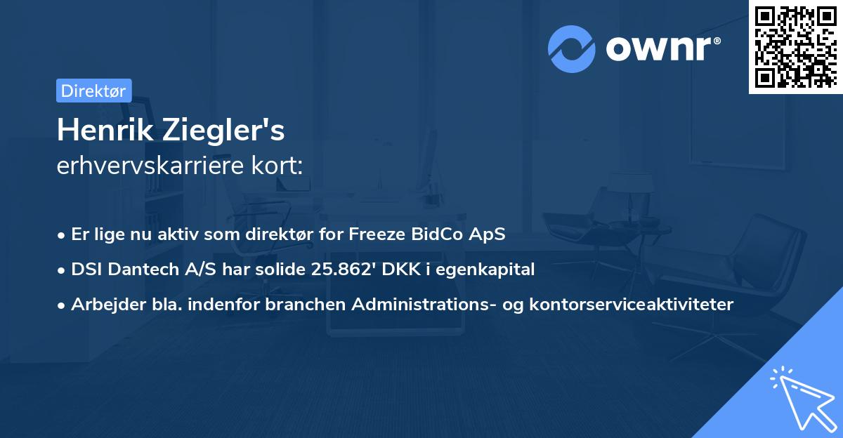 Henrik Ziegler's erhvervskarriere kort