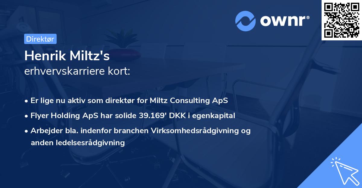 Henrik Miltz's erhvervskarriere kort