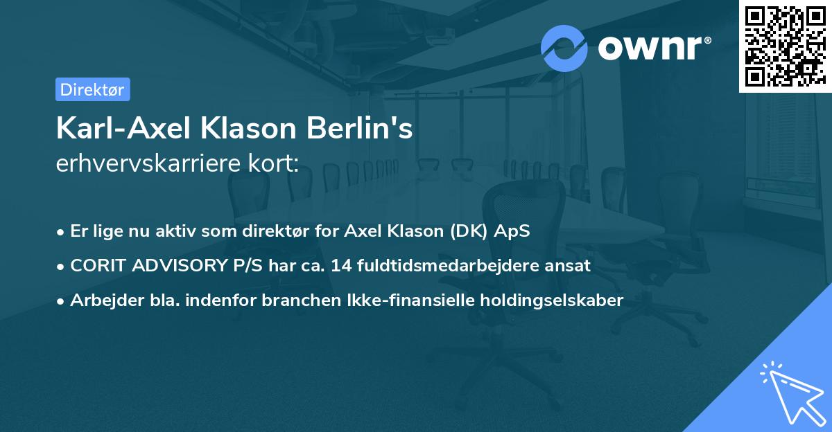 Karl-Axel Klason Berlin's erhvervskarriere kort