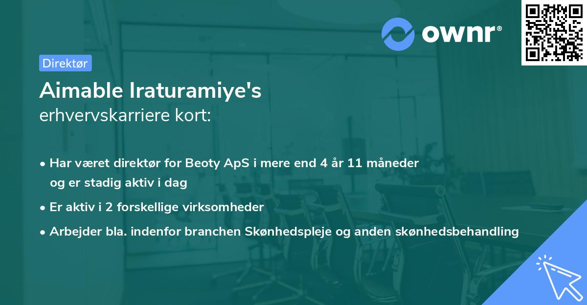 Aimable Iraturamiye's erhvervskarriere kort