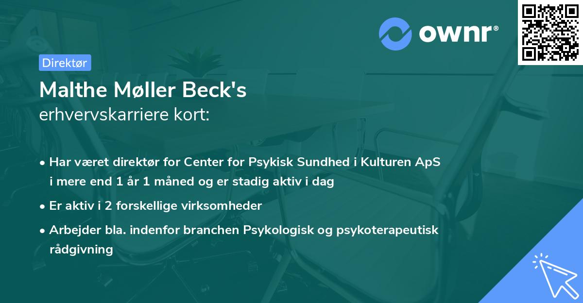 Malthe Møller Beck's erhvervskarriere kort