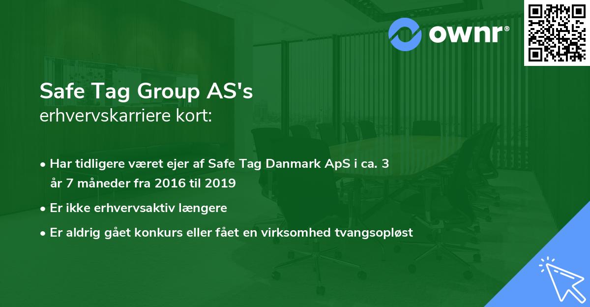 Safe Tag Group AS's erhvervskarriere kort