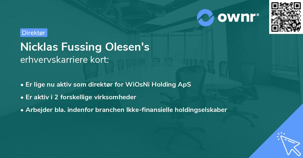 Nicklas Fussing Olesen's erhvervskarriere kort