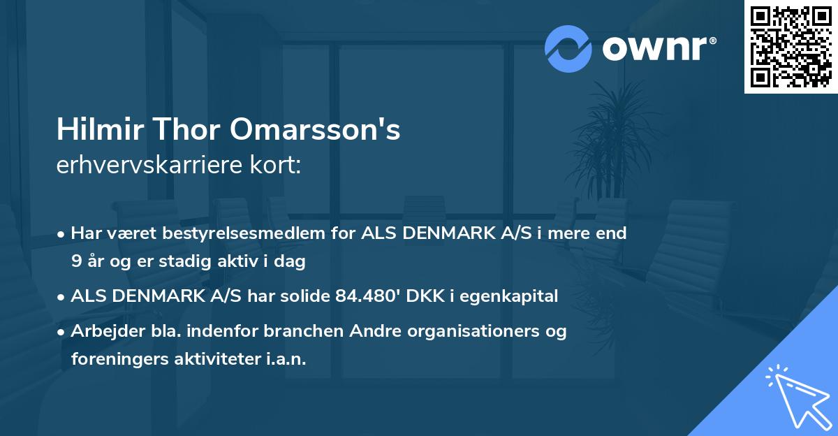 Hilmir Thor Omarsson's erhvervskarriere kort