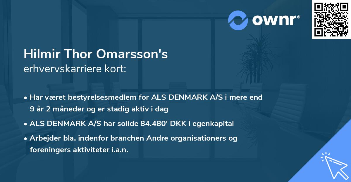 Hilmir Thor Omarsson's erhvervskarriere kort