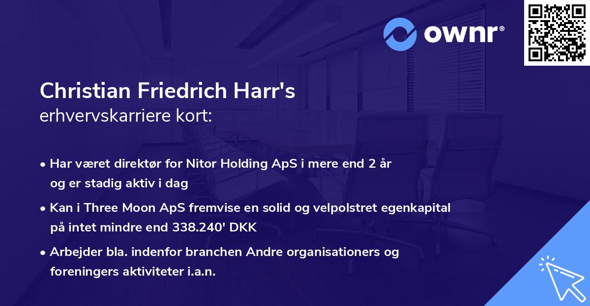 Christian Friedrich Harr's erhvervskarriere kort
