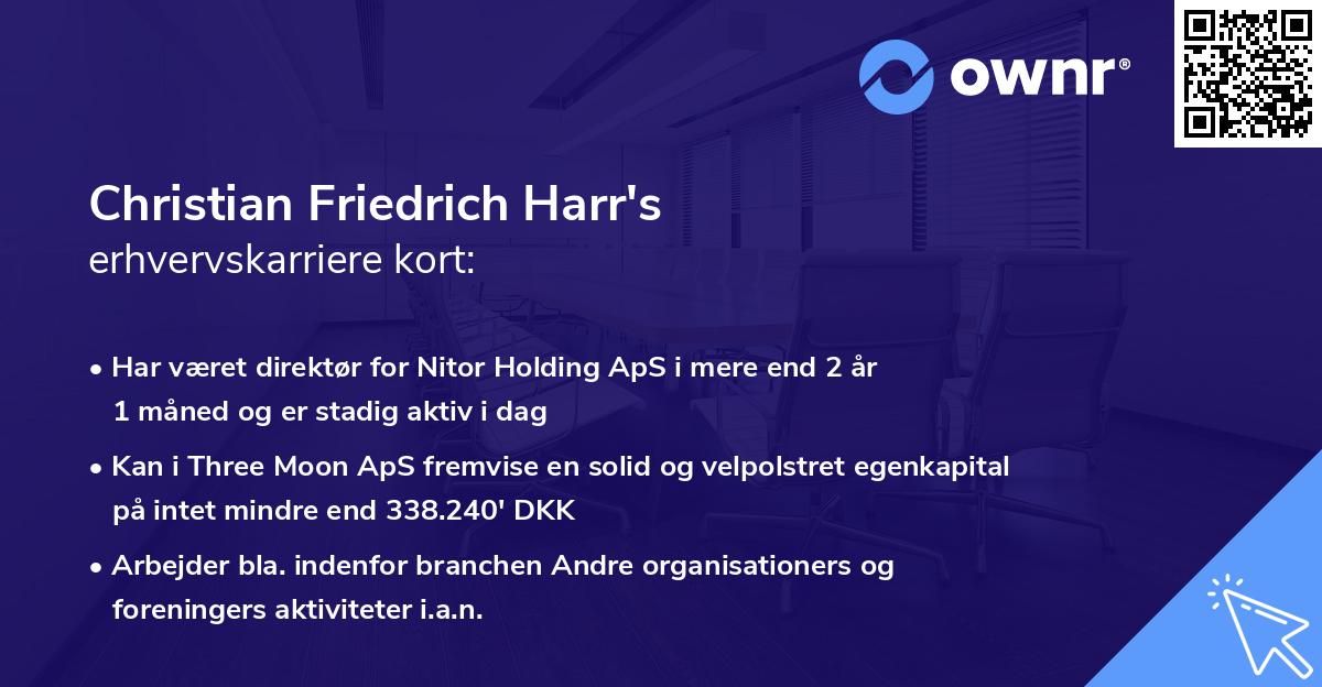 Christian Friedrich Harr's erhvervskarriere kort