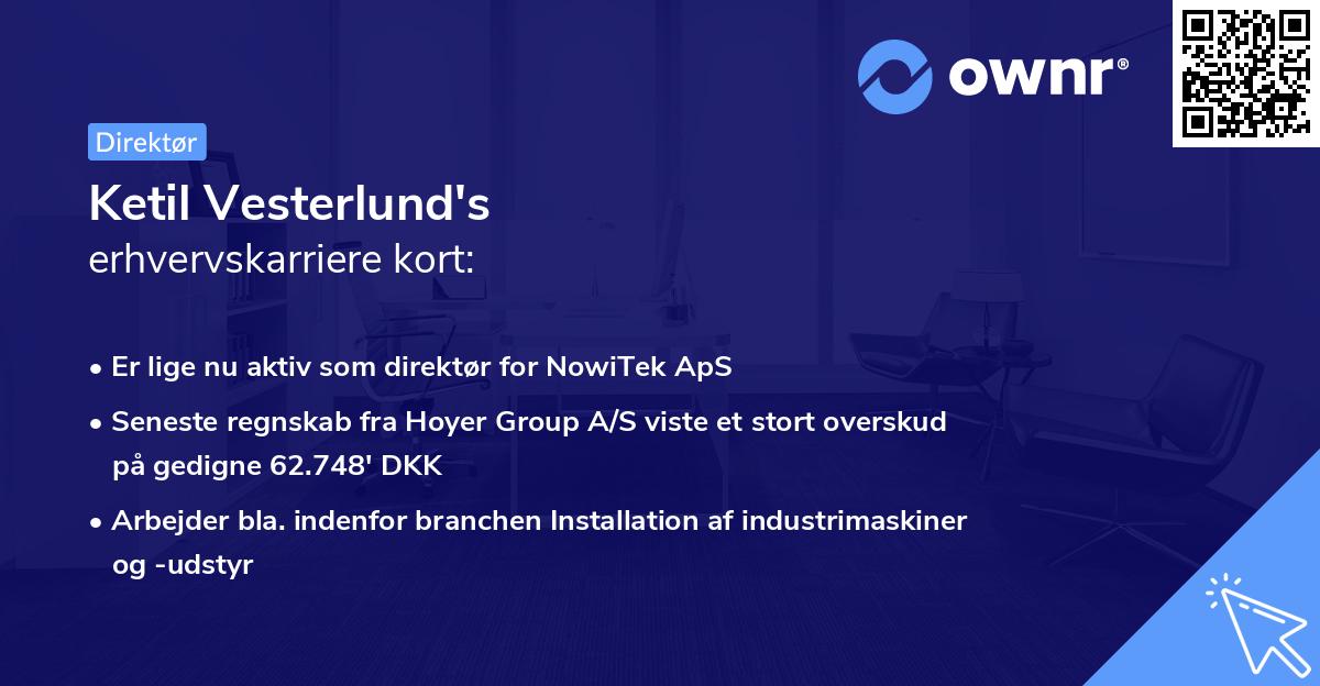 Ketil Vesterlund's erhvervskarriere kort