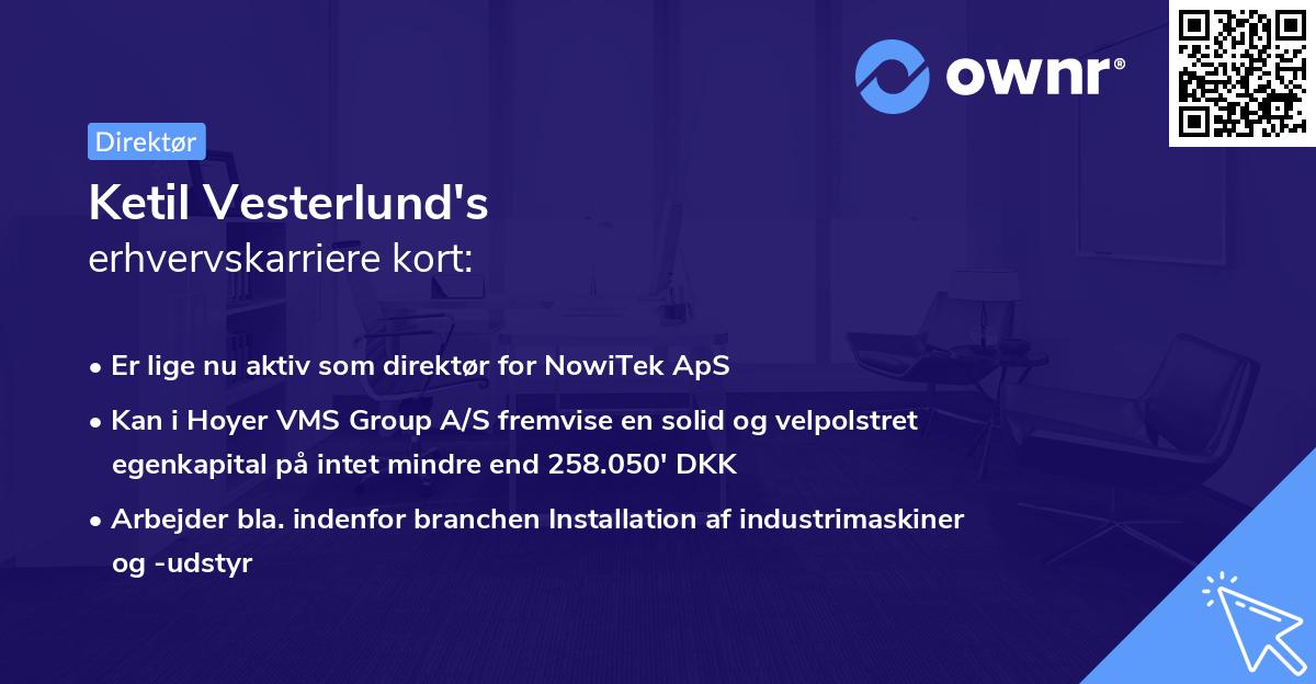 Ketil Vesterlund's erhvervskarriere kort