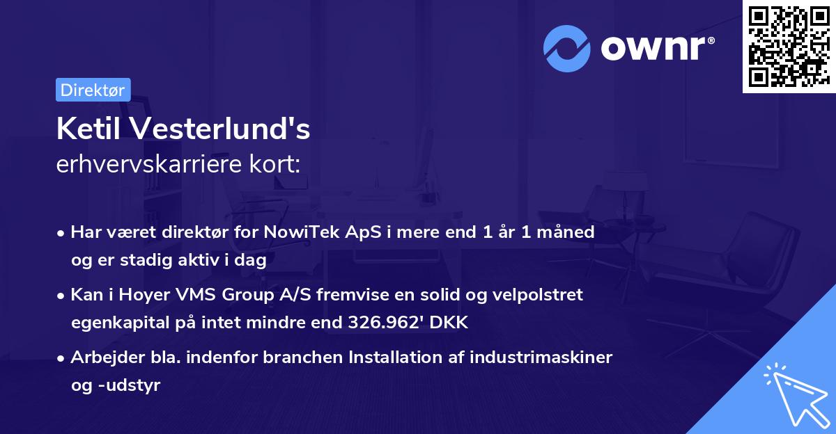 Ketil Vesterlund's erhvervskarriere kort